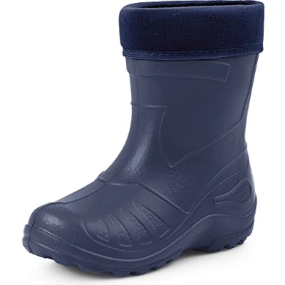 Abbildung von Ladeheid Gummistiefel Kinder federleichte und wasserdichte Eva Thermo Regenstiefel gefüttert KL050 (Dunkelblau, 22 EU)