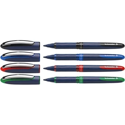 Abbildung von Schneider 183094 One Business Tintenroller (dokumentenecht, Strichstärke 0,6 mm, Made in Germany) 4er Pack (schwarz, blau, rot, grün)