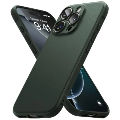 Abbildung von Ringke Onyx Case Kompatibel mit iPhone 16 Pro Hülle, [Fester Griff] rutschfest Schlankes Slim Fit Einzigartige Textur TPU Robuste Stoßfeste Anti Kratzer Handyhülle Dark Green