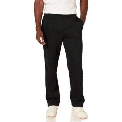 Abbildung von Amazon Essentials Herren Fleece Jogginghose mit offenem Saum (erhältlich in den Größen L und L), Schwarz, M