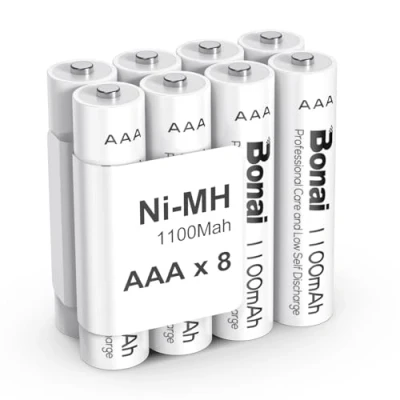 Abbildung von BONAI Akku AAA 1100mAh 8 Stück Wiederaufladbare Batterien hohe Kapazität 1,2V Micro Accu NI MH Aufladbare Akkubatterien HR03 Rechargeable Battery geringe Selbstentladung