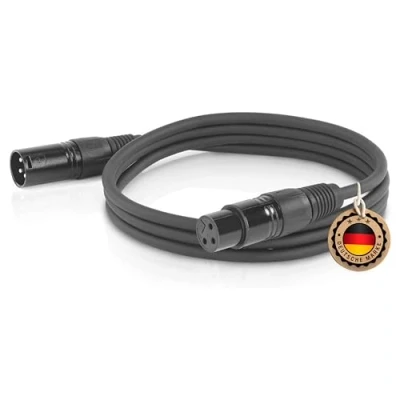 Abbildung von ETEC, XLR Kabel, Mikrofon Stecker auf Buchse, Verbindungs schwarz, 10,0 m