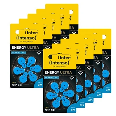 Abbildung von 60x Intenso Energy Ultra Hörgeräte Batterie PR44 blau Typ 675, 10x 6er Blister, 7504446MP