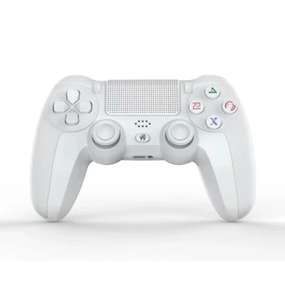 Abbildung von NK Controller für PS4 / PS3 PC/Handy, kabellos, mit Dualshock, 6 Achsen Erkennungsfunktion, LED Licht, Touch Panel, Kopfhörereingang, Ladekabel im Lieferumfang enthalten, Weiss