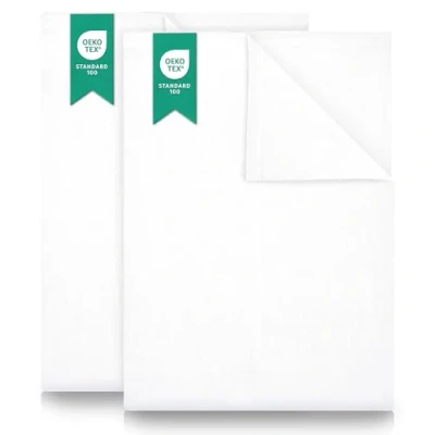 Abbildung von 2er Pack Betttuch/Bettlaken/Haustuch 250x150 cm Doppelpack weiß von Green Mark Textilien® 100% Baumwolle