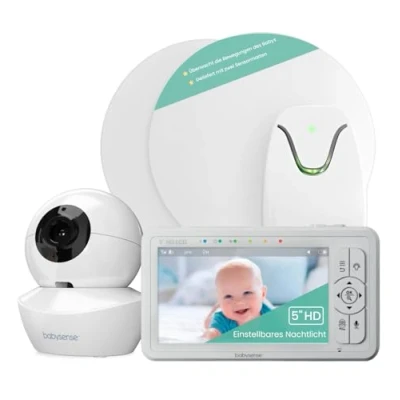 Abbildung von Babysense True Sleep HD Video Babyphone mit Nachtlichtkamera &amp; Medizinisch zertifiziertem Bewegungsmonitor für Babys Echtzeit Warnungen bei fehlender Atembewegung, kontaktlos, 2 in 1