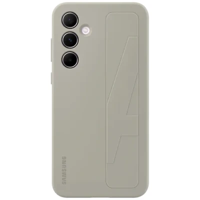 Abbildung von Samsung Standing Silikon Back Cover Grau Galaxy A55 5G