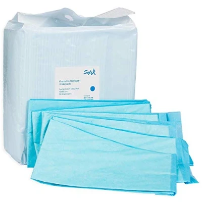 Abbildung von Krankenunterlagen 50 Stück 40x60cm 6 lagig blau, Einwegunterlagen, Einmalunterlagen, Inkontinenzunterlagen, Hygieneunterlagen