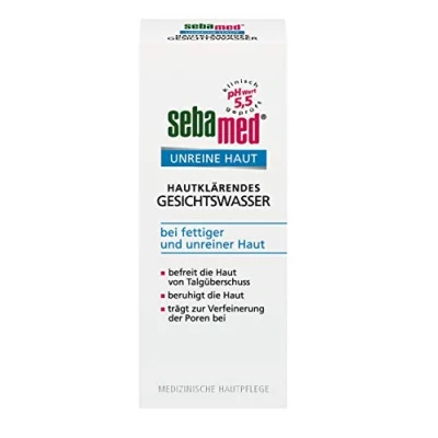 Abbildung von Sebamed Unreine Haut Hautklärendes Gesichtswasser bei fettiger Haut, entfernt gründlich und schonend Hautreste, führt der Feuchtigkeit zu trägt zur Verfeinerung des Hautbilds 200 ml x 1