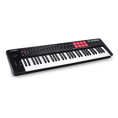 Abbildung von M Audio Oxygen 61 (MKV) Tasten USB MIDI Keyboard Controller mit Beat Pads, Smart Chord, Tonleitermodi, Arpeggiator und Native Instruments Soundpaket (NKS Integration)