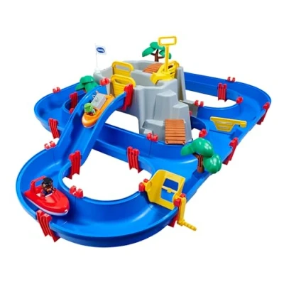 Abbildung von AquaPlay Wasserbahn Set Bergsee 42 teiliges Spieleset mit Bergsee, Wasserfall und geheimer Höhle, Wasserspielspaß inkl. 2 Tierfiguren Booten, für Kinder ab 3 Jahren