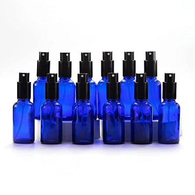 Abbildung von YIZHAO Blau Sprühflasche Glas 30ml, Klein mit [Zerstäuber], für Ätherisches Öle,Kosmetik, Apotheker, Reinigung,Aromatherapie, Massage, Haare 12Pcs