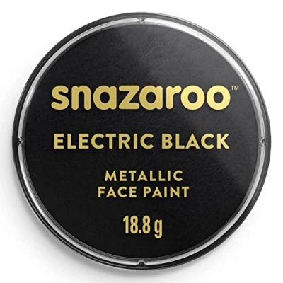 Abbildung von Snazaroo 1118110 Kinderschminke, hautfreundliche hypoallergene Gesichtschminke auf Wasserbasis, wasservermalbar, parabenfrei, 18ml Topf Schwarz metallic