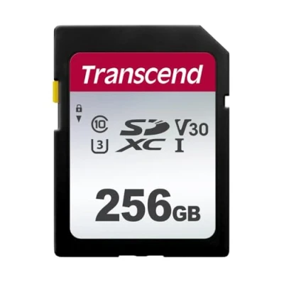 Abbildung von Transcend Highspeed 256GB SDXC Speicherkarte (für Digitalkameras; Bilder &amp; Videos; Autoradio) Class 10, UHS I U3, Video Speed V30 für 4K Ultra HD TS256GSDC300S E (umweltfreundliche Verpackung)