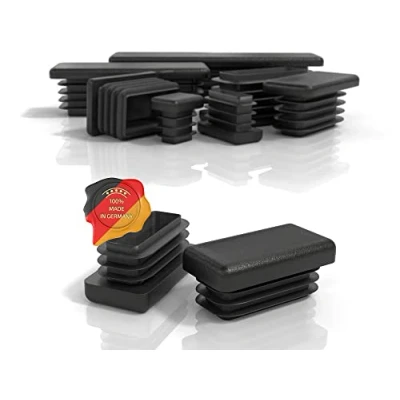 Abbildung von PD® Lamellenstopfen 30x20 mm für Vierkantrohr Endkappen Rechteckig aus PE Kunststoff Rohrstopfen zur Rohrabdeckung von Stahlrohr, Edelstahlrohr, Alurohr &amp; Aluprofil Rechteckstopfen 4 Stück