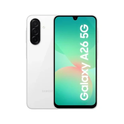 Abbildung von Samsung Galaxy A26 5G AI Smartphone ohne Vertrag, Simlockfreies Handy mit Android, 6 GB RAM, 128 Speicher, 50 MP Kamera, White, 2,5 Jahre Herstellergarantie [Exklusiv auf Amazon]