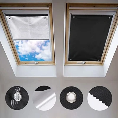Abbildung von Johgee Dachfenster Rollo Thermo Sonnenschutz Silberbeschichtung Verdunkelungsrollo für VELUX GGU GGL GPU GPL GHU GHL GTU GTL GXU GXL (ohne Bohren mit Saugnäpfen,Größe 60x115cm)