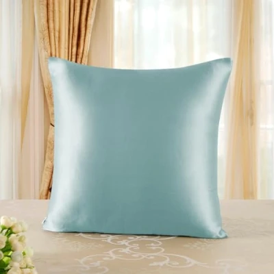 Abbildung von townssilk Beidseitig 100% 19mm Pure Maulbeerseide Kissenbezug für Haar und Haut Gesundheit, 1Stück 65x65cm Größe Aquagreen