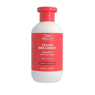 Abbildung von Wella Professionals Invigo Color Brilliance Shampoo Coarse Glanzshampoo für dickes, gefärbtes Haar milde Pflege mit Vitamin E und niedrigem pH Wert 300 ml