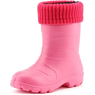 Abbildung von Ladeheid Kinder Mädchen Jungen federleichte Eva Thermo Gummistiefel gefüttert LA845KIDS (Rosa1025/Rosa, 35)
