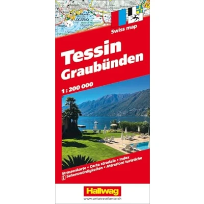 Abbildung von Hallwag Strassenkarte Tessin, Graubünden 1:200.000: Inkl. Ortsverzeichnis und Reiseinformationen (Hallwag Strassenkarten)