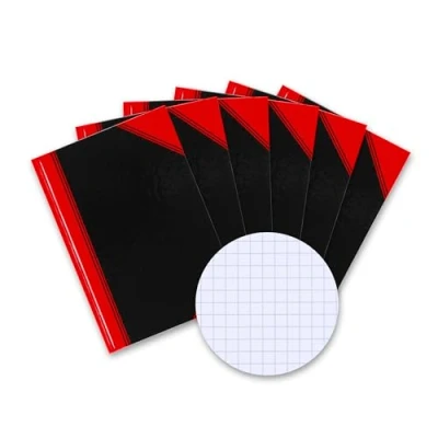 Abbildung von Bantex Notizbuch A5 kariert, 192 Seiten, 70 g/m², Hardcover, schwarz, 6 Stück