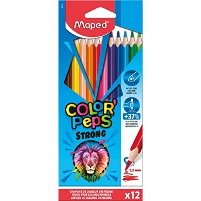 Abbildung von Maped ergonomische Drei Kant Buntstifte, Farbstifte COLOR&#039;PEPS STRONG besonders stabile Mine 3,2 mm 12x Stifte