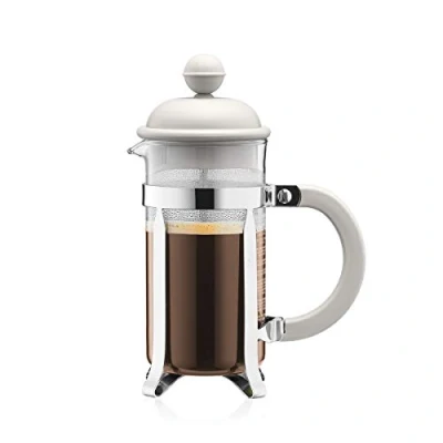 Abbildung von Bodum 1913 913 CAFFETTIERA Kaffeebereiter (French Press System, Permanent Edelstahlfilter, 0,35 liters) cremefarben, Creme