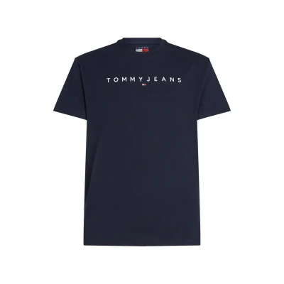 Abbildung von Tommy Jeans Linear LOGO TEE Tshirt print, Herren, Größe: 44, Dark night navy