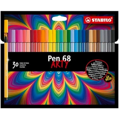 Abbildung von STABILO Premium Filzstift Pen 68 ARTY 30er Pack mit 30 verschiedenen Farben