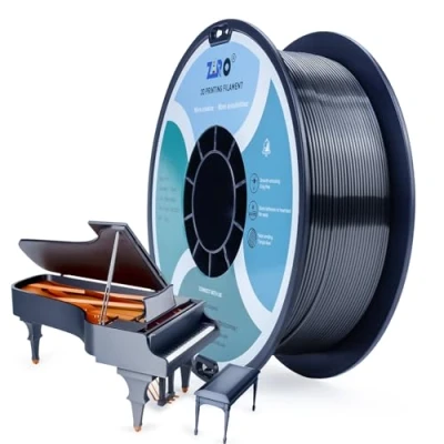 Abbildung von ZIRO Seide PLA 1.75mm Filament, 3D Drucker Filament der Serie 1kg, Durchmessertoleranz bei +/ 0.03mm, Silber schwarz