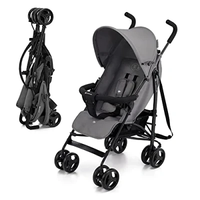 Abbildung von Kinderkraft TIK Kinderwagen, Liegebuggy, Sportwagen, Leicht 6,5kg, Drehbare Vorderräder, Verstellbarer Griff, Stufenlose Einstellung der Rückenlehne, Schnelles Zusammenklappen, bis zu 17kg, Grau
