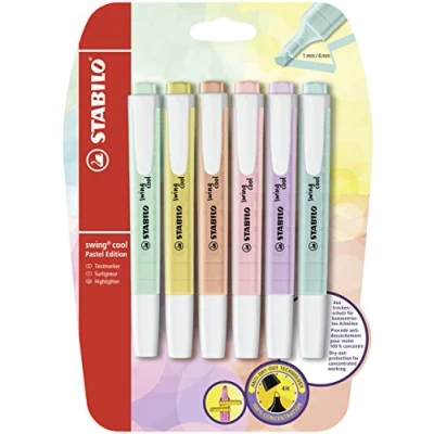Abbildung von Textmarker STABILO swing cool Pastel 6er Pack mit 6 verschiedenen Farben