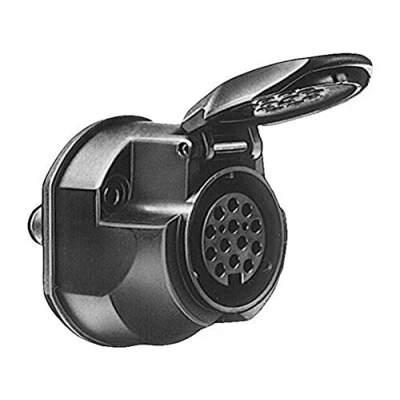 Abbildung von HELLA Steckdose 12V 13 polig Stecker: Schraubkontakt Ø: 72mm schwarz DIN/ISO: 11446 Blister Menge: 1 8JB 005 949 012