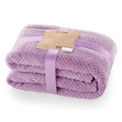 Abbildung von DecoKing Kuscheldecke 150x200 cm lila Decke Microfaser Wohndecke Tagesdecke Fleece weich sanft kuschelig skandinavischer Stil Henry