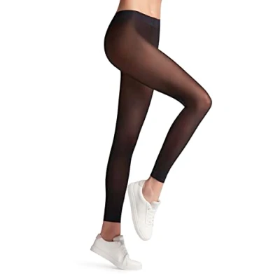 Abbildung von FALKE Damen Matt Deluxe 30 DEN W LE transparent einfarbig 1 Stück Leggings, Schwarz (Black 3009), S