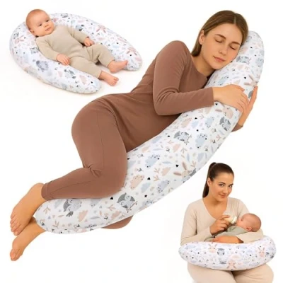 Abbildung von Totsy Baby Stillkissen XXL Seitenschläferkissen Baumwolle Schwangerschaftskissen Lagerungskissen Erwachsene 190 cm Eulen