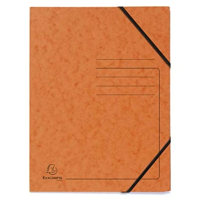 Abbildung von Exacompta Art. Nr. 555414E Karton mit 25 Gummizugmappen ohne bedruckte Klappe Glanzkarton 355 g/m² Maße 24 x 32 cm für Dokumente im A4 Format Farbe Orange