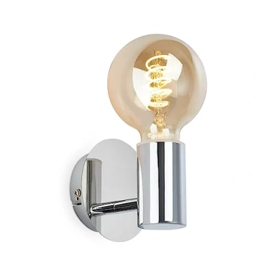 Abbildung von BRILONER Wandleuchte Innen, Wandlampe Badezimmerlampe, Spritzwassergeschützte für das Bad, Lampe Badezimmer, Spiegellampe, Spiegelleuchte, 1x E27, Chromfarbig
