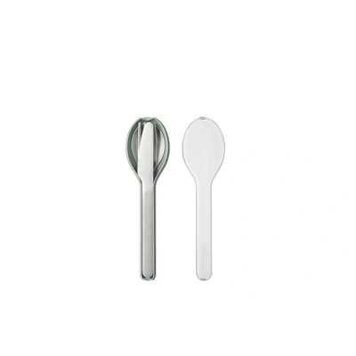 Abbildung von Mepal Besteck 3 teiliges Set Ellipse für unterwegs Besteht aus einem Messer, Gabel &amp; Löffel mit Reiseetui Edelstahl Nordic Sage