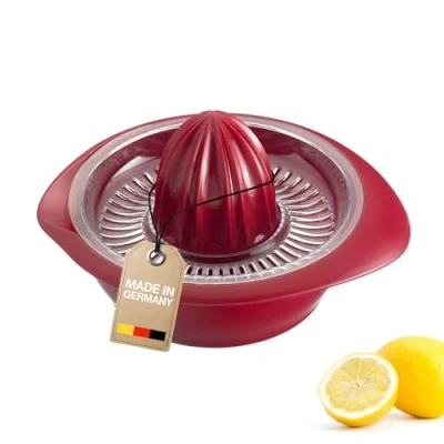 Abbildung von Westmark Zitronen /Zitruspresse mit Behälter, Durchmesser: 18,7 cm, Fassungsvermögen: 350 ml, Kunststoff, Limetta, Rot, 3091227R