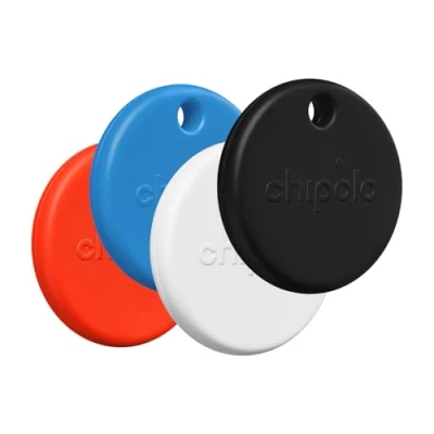 Abbildung von Chipolo POP Schlüsselfinder Farbenfroher, kompatibler und lauter Bluetooth Tracker mit Lass Dein Handy klingeln, kompatibel Apple Wo ist oder Google Mein Gerät Finden 4 Pack (Standard Mix)