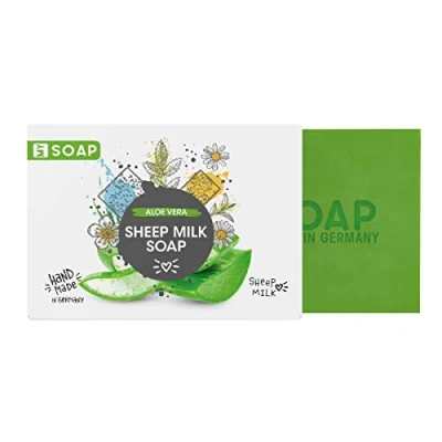 Abbildung von MY SOAP Schafmilchseife, Natural by accentra, handgefertigte Schafmilchseife in Papierschachtel, 100g, Motiv/Duft: Aloe Vera