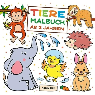 Abbildung von Tiere Malbuch ab 2 Jahren: Tierkinder zum Ausmalen, Kritzeln und Entdecken