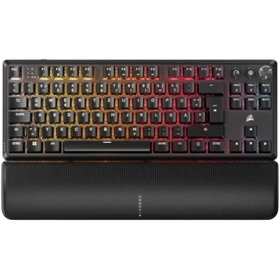 Abbildung von CORSAIR K70 CORE TKL WIRELESS RGB Mechanische Tenkeyless Gaming Tastatur Vorgeschmierte MLX Red v2 Linear Switches SOCD Zweischichtige Schalldämpfung ABS Keycaps QWERTZ DE Schwarz