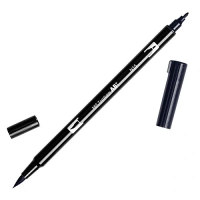 Abbildung von Tombow ABT N15 Fasermaler Dual Brush Pen mit zwei Spitzen, black