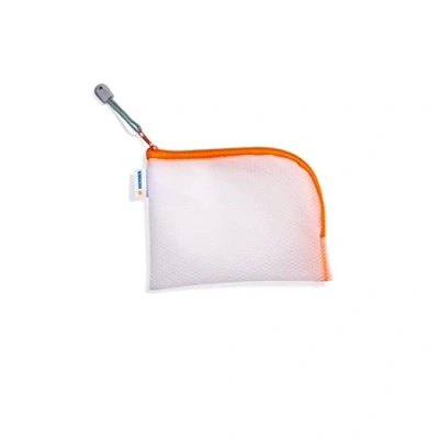 Abbildung von HERMA 20028 Reißverschlusstasche Reiseetui A6 transparent orange, kleine verschließbare Sichttasche mit Zipper, Kulturtasche für Handy, Ladekabel, Kosmetik, Stifte, Schlüssel