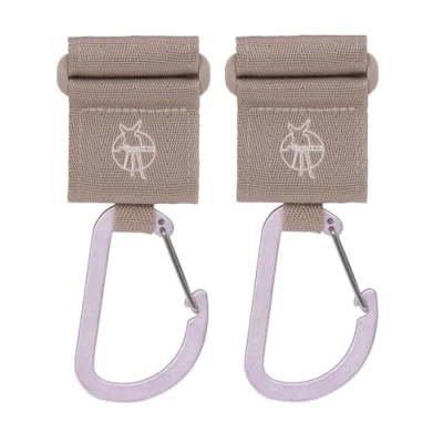 Abbildung von LÄSSIG Kinderwagenbefestigung (2 Stk.) Klettverschluss Karabiner Haken Karabinerhaken Kinderwagenhaken Einkaufshaken Metall/Stroller Hooks with Carabiner beige