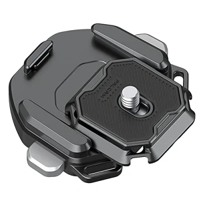 Abbildung von ULANZI F38 Kamera Schnellwechselplatte mit Schultergurt Halterung, Schnellverschluss für Schultergurte Kit V2, Arca Swiss Quick Release Platte 1/4 Schraube, passend DSLR/Sony/Nikon