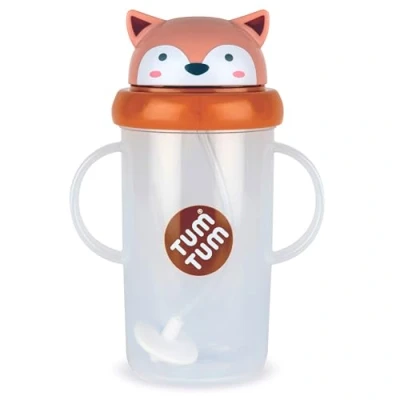 Abbildung von TUM Tippy Up Schnabeltasse mit freiem Durchfluss (ohne Ventil), für Kleinkinder, 200 ml, BPA frei (Fergus Fox 300 ml)